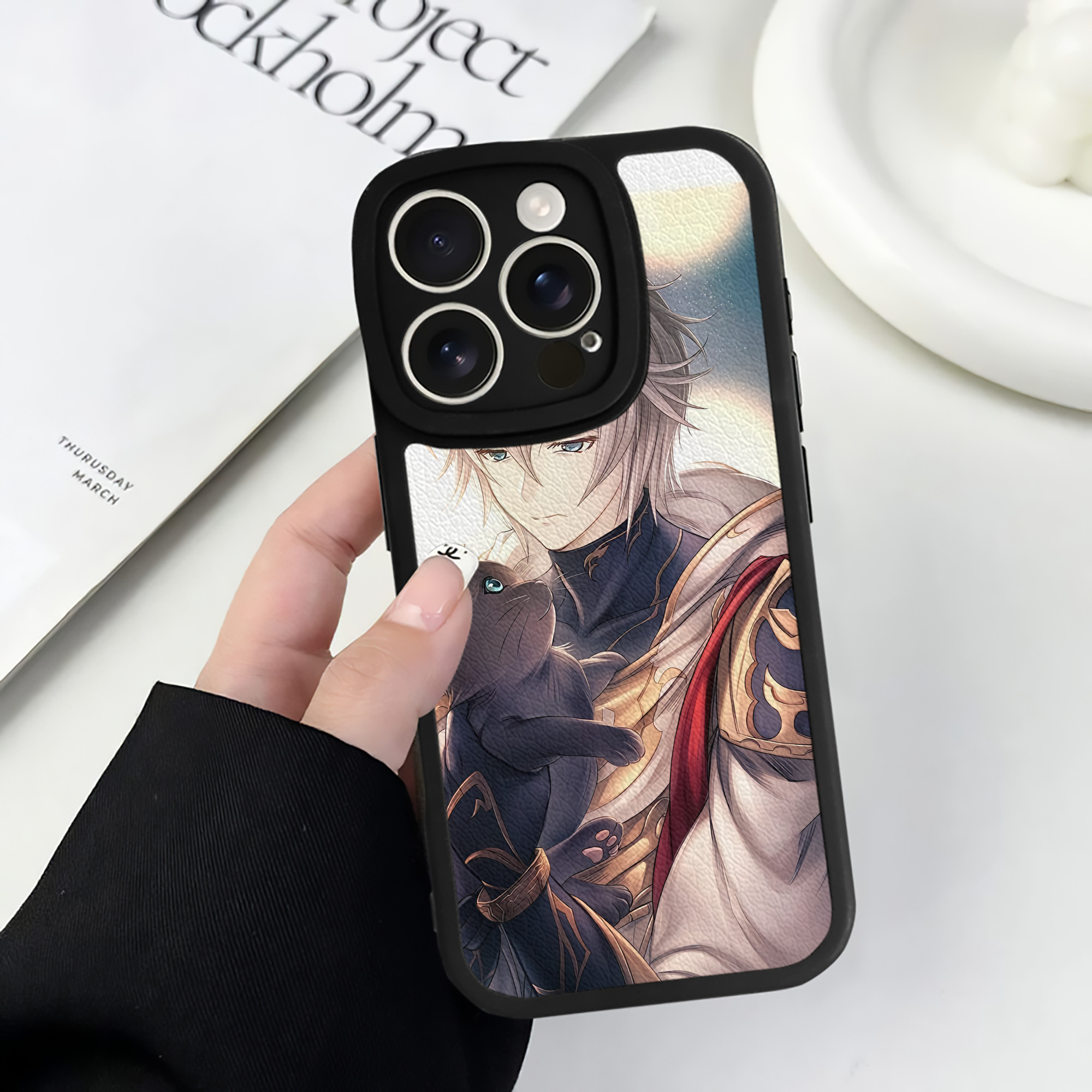 （画像用） 刀剣乱舞 Touken Ranbu 【iPhone 16シリーズ対応】シリコンスマホケース（レザー調） 材質：シリコン